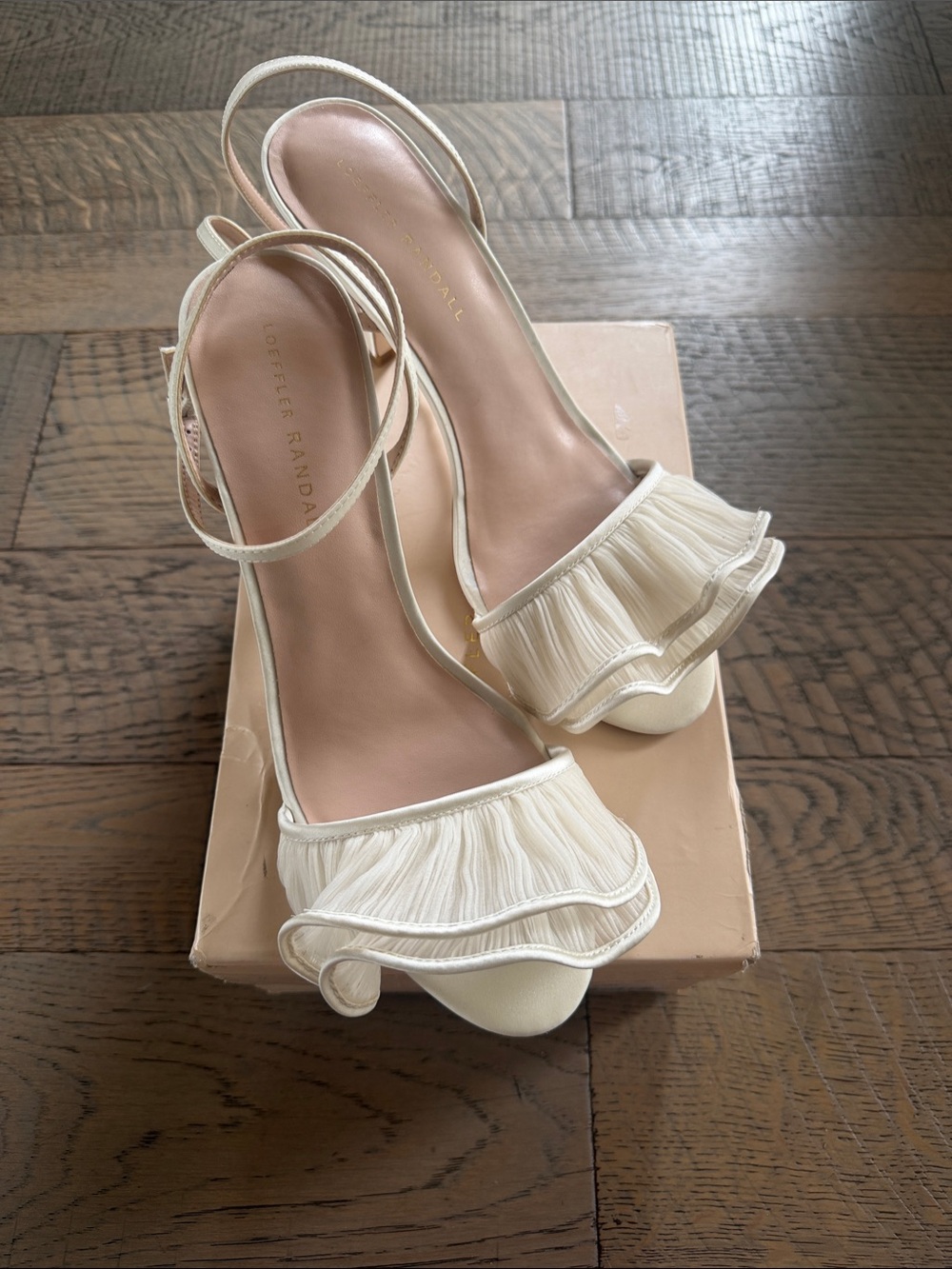 Loeffler Randall Cream Estella Pearl Heels